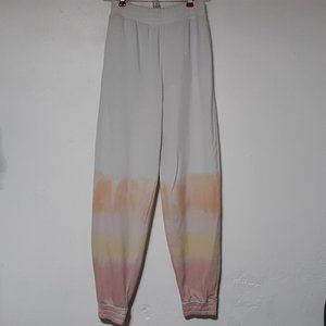 So Lounge Life Womens Sweatpants Ombre White Pink Comfy Jogger Pants Size XS